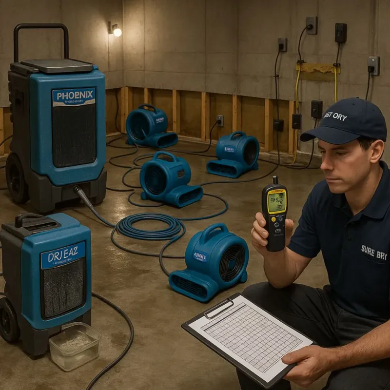 Structural Drying and Dehumidification process in Missouri City, TX